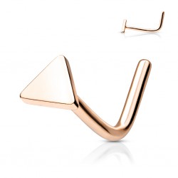Piercing nez courbé 0.8mm rose triangle plat (98)