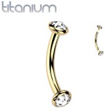 Piercing arcade gold-ip jaune en titane embouts plats (128)