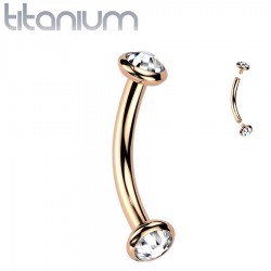 Piercing arcade gold-ip rose en titane embouts plats (128)