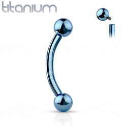 Piercing arcade en titane bleu pas de vis interne (131)