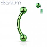 Piercing arcade en titane vert pas de vis interne (131)