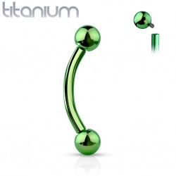 Piercing arcade en titane vert pas de vis interne (131)