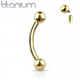 Piercing arcade en titane jaune pas de vis interne (131)