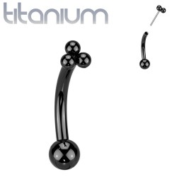 Piercing arcade en titane noir trois petites billes (133)