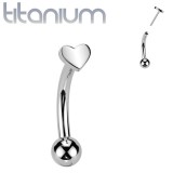 Piercing arcade en titane gris cœur (134)