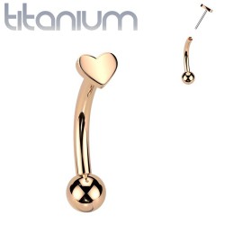 Piercing arcade en titane rose cœur (134)