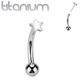 Piercing arcade en titane gris étoile (135)