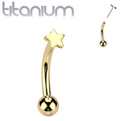 Piercing arcade en titane jaune étoile (135)