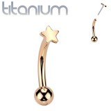 Piercing arcade en titane rose étoile (135)