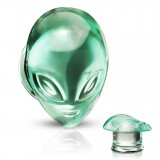 Plug en pyrex vert tête d'alien (ACRY110)