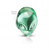 Plug en pyrex vert tête d'alien (ACRY110)