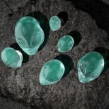 Plug en pyrex vert tête d'alien (ACRY110)