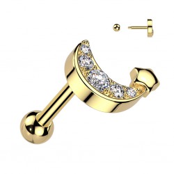 Cartilage hélix, tragus jaune lune et étoile (408)