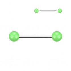 Piercing de langue UV boule vert pomme néon (102)