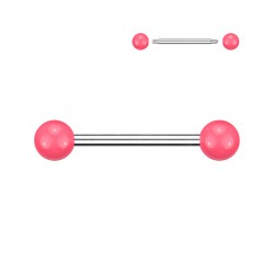 Piercing de langue UV boule rose néon (102)