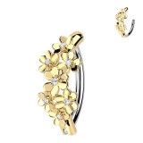 Piercing anneau pour nombril jaune multiples fleurs (05)