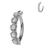Piercing anneau pour nombril gris ligne de fleurs (08)