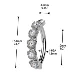 Piercing anneau pour nombril gris ligne de fleurs (08)