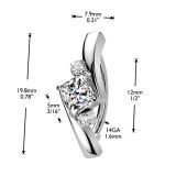 Piercing anneau pour nombril gris losange cristaux transparents (13)