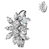Piercing anneau pour nombril gris marquises transparentes (14)