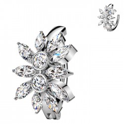 Piercing anneau pour nombril gris marquises transparentes (14)
