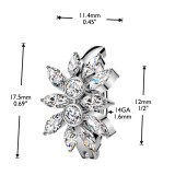 Piercing anneau pour nombril gris marquises transparentes (14)