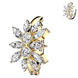 Piercing anneau pour nombril jaune marquises transparentes (14)