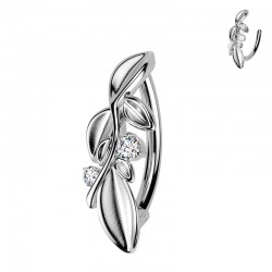 Piercing anneau pour nombril gris feuilles (15)