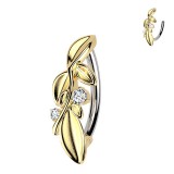 Piercing anneau pour nombril jaune feuilles (15)