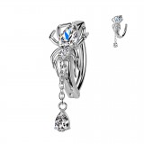 Piercing anneau pour nombril araignée strass transparent (16)