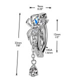 Piercing anneau pour nombril araignée strass transparent (16)