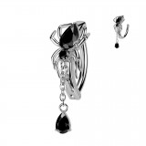 Piercing anneau pour nombril araignée strass noir (16)