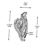 Piercing anneau pour nombril cœur transparent de luxe (17)
