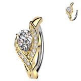 Piercing anneau pour nombril jaune graine transparente de luxe (17)