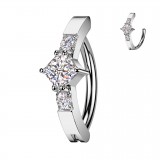 Piercing anneau pour nombril gris petit losange (18)
