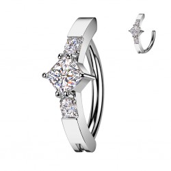 Piercing anneau pour nombril gris petit losange (18)