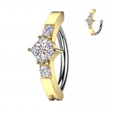Piercing anneau pour nombril jaune petit losange (19)