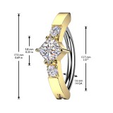 Piercing anneau pour nombril jaune petit losange (19)