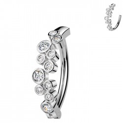 Piercing anneau pour nombril ligne de ronds transparents (19)