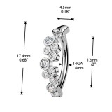 Piercing anneau pour nombril ligne de ronds transparents (19)