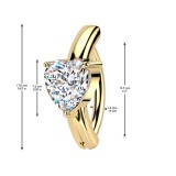 Piercing anneau pour nombril jaune cœur transparent (22)