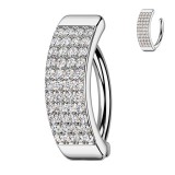 Piercing anneau pour nombril gris bouclier multiples strass (23)