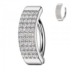 Piercing anneau pour nombril gris bouclier multiples strass (23)