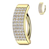 Piercing anneau pour nombril jaune bouclier multiples strass (23)