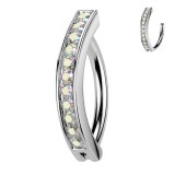 Piercing anneau pour nombril gris ligne de strass auroras (25)
