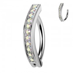 Piercing anneau pour nombril gris ligne de strass auroras (25)