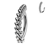 Piercing anneau pour nombril gris barre torsadée (27)