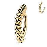 Piercing anneau pour nombril jaune barre torsadée (27)