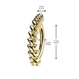 Piercing anneau pour nombril jaune barre torsadée (27)