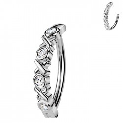 Piercing anneau pour nombril gris criss cross (29)